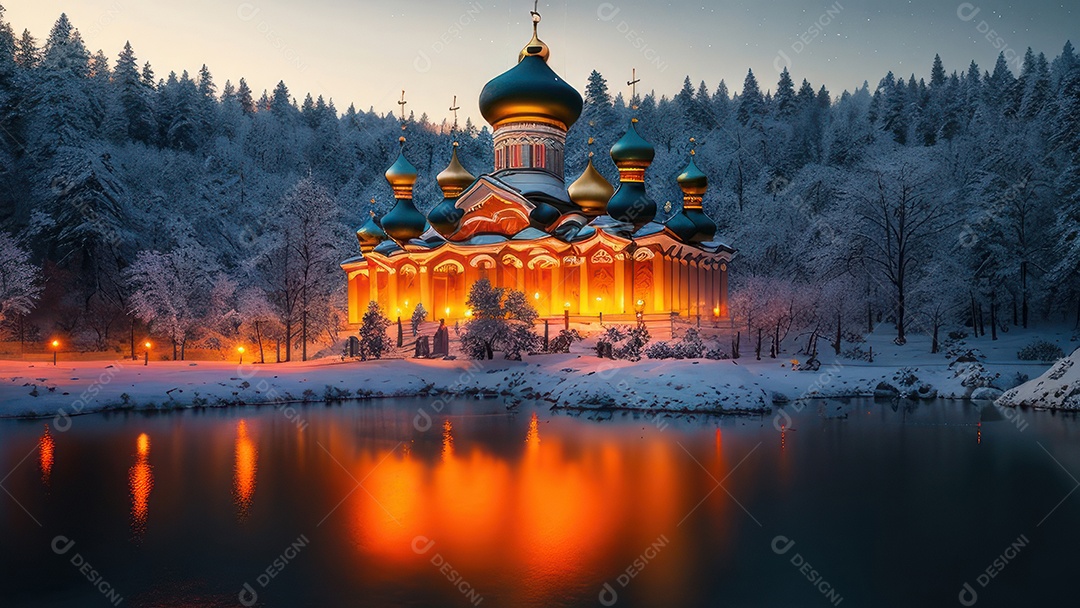 Imagem realista de local turístico na Rússia.