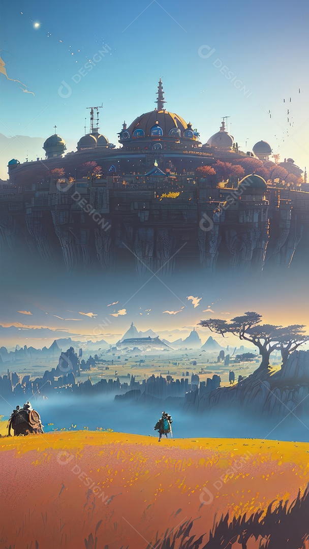 Imagem realista Anime paisagem.