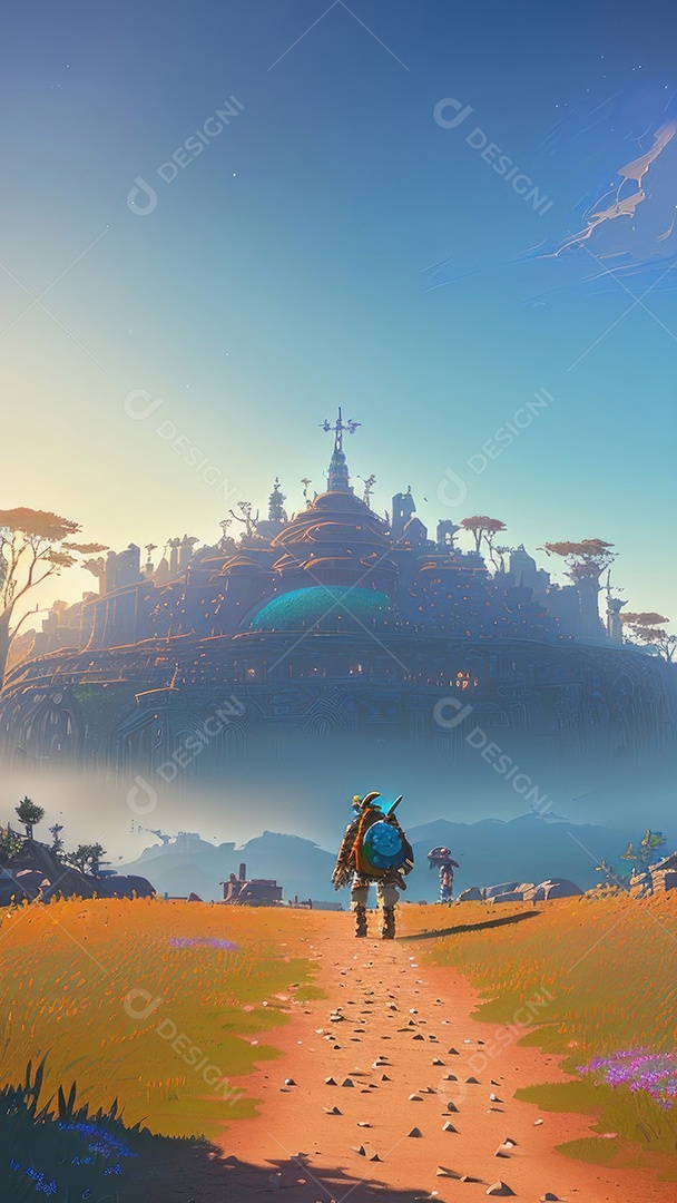 Imagem realista Anime paisagem.