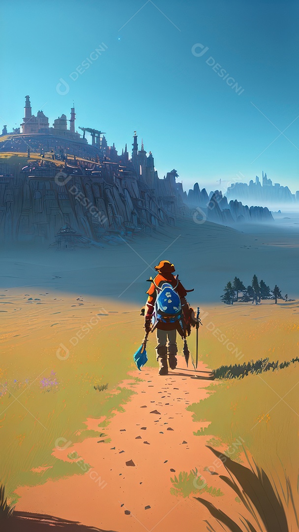 Imagem realista Anime paisagem.