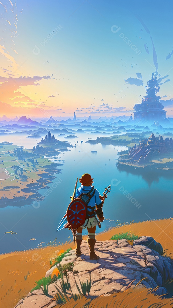 Imagem realista Anime paisagem.