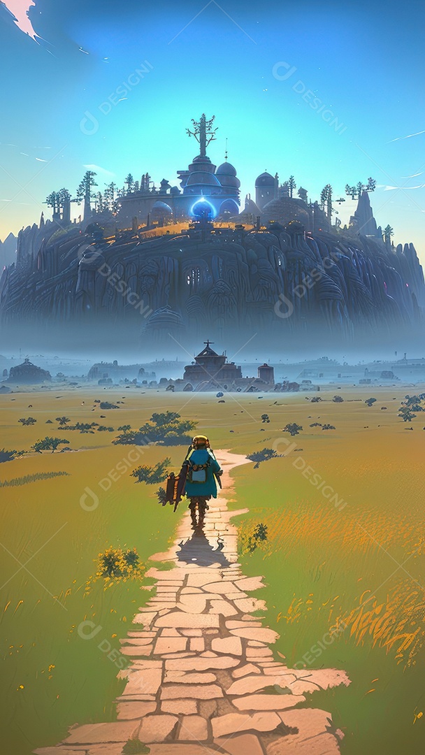 Imagem realista Anime paisagem.