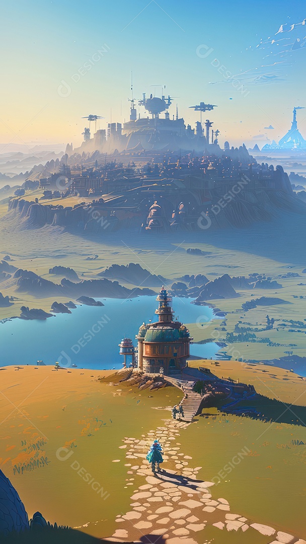 Imagem realista Anime paisagem.