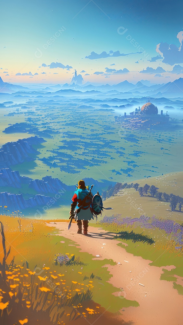 Imagem realista Anime paisagem.