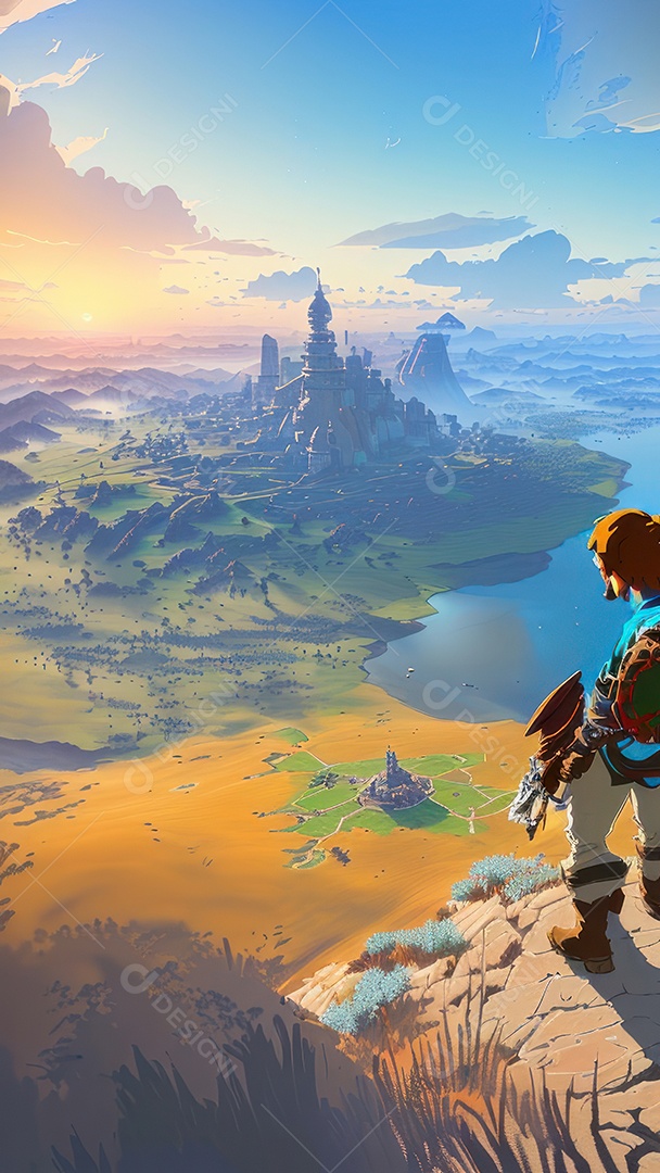 Imagem realista Anime paisagem.