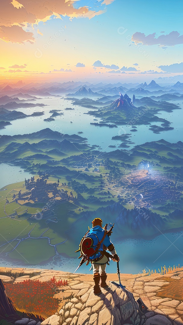 Imagem realista Anime paisagem.