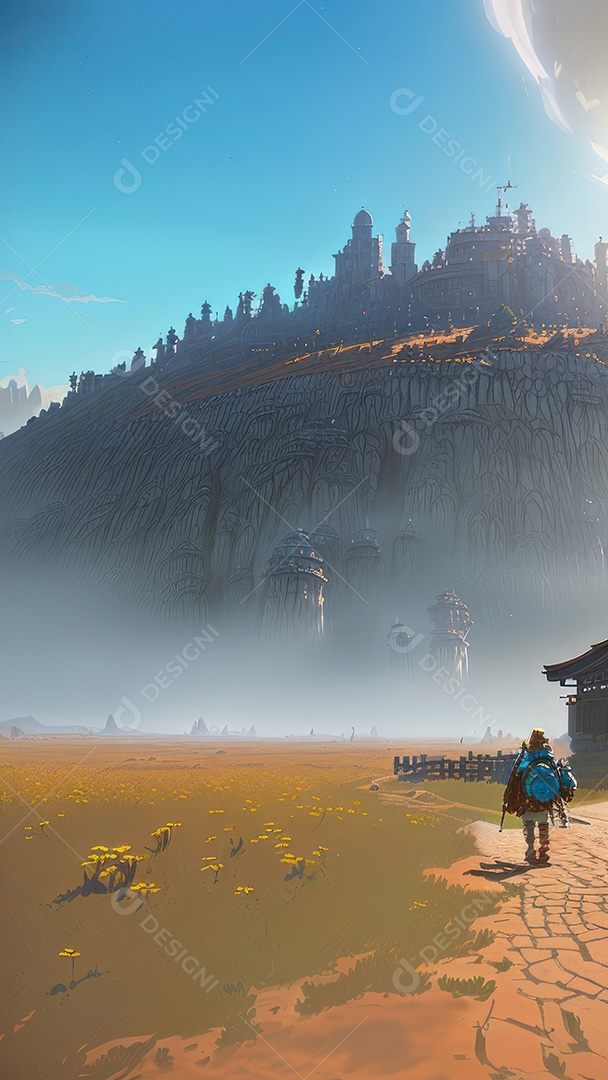 Imagem realista Anime paisagem.