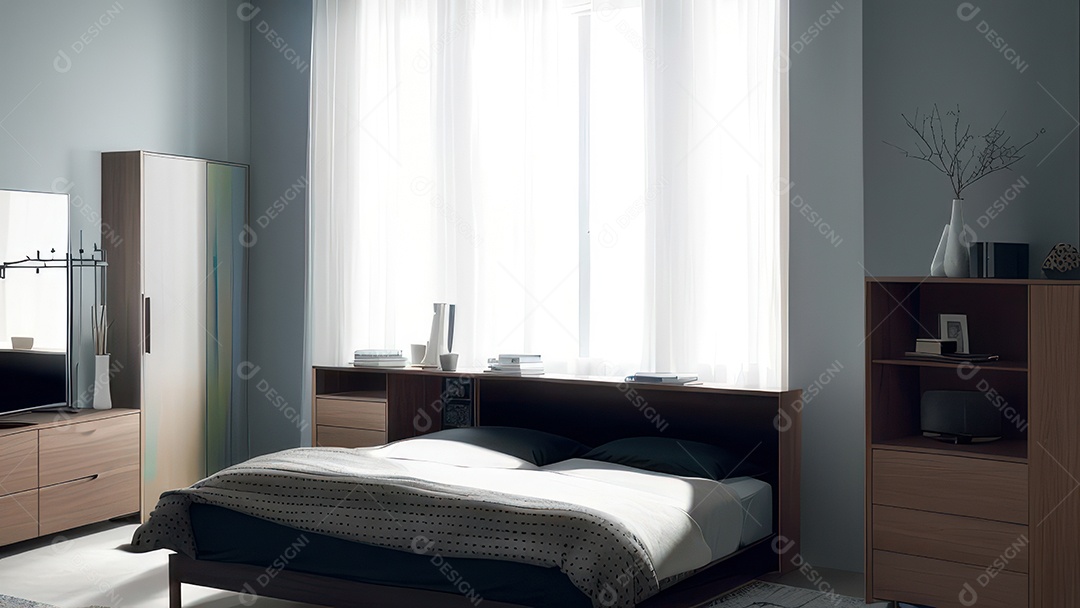 Cômodo decorado de uma casa.