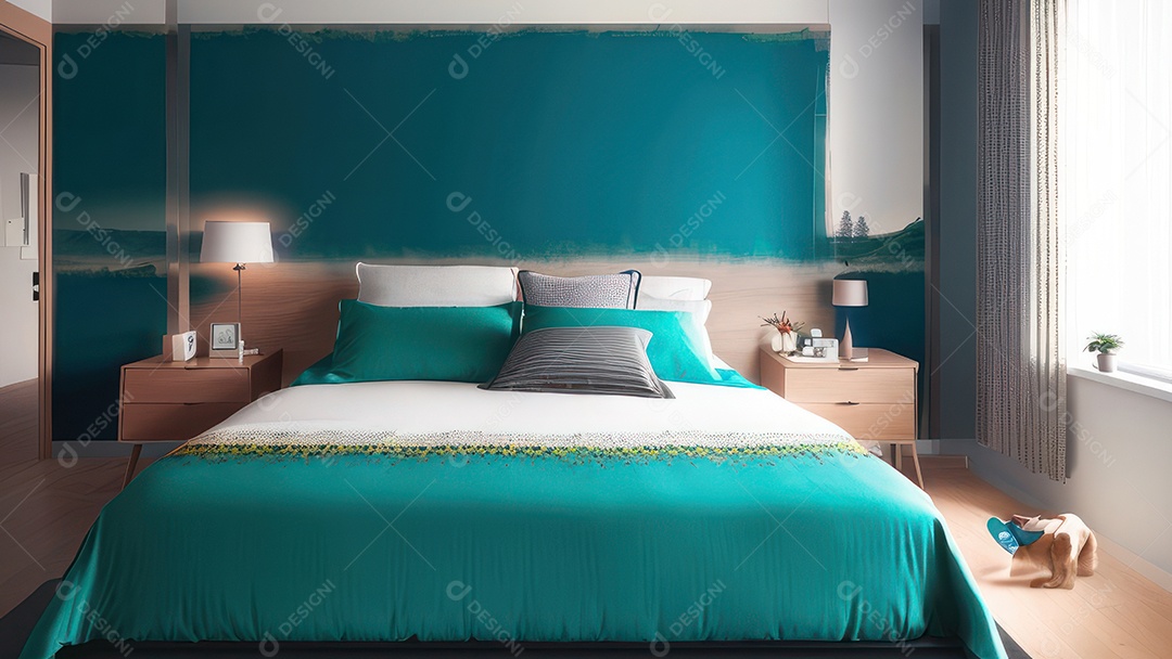 Cômodo decorado de uma casa.