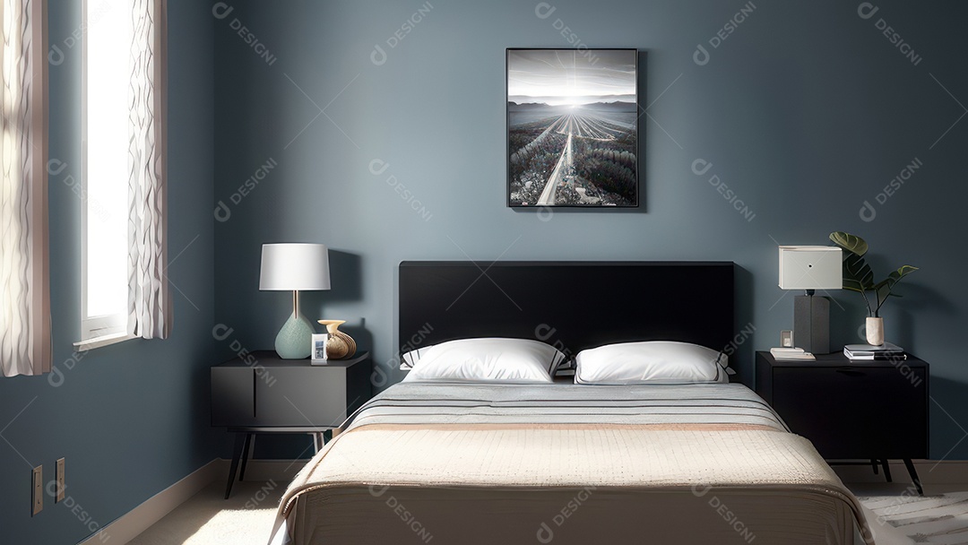 Cômodo decorado de uma casa.