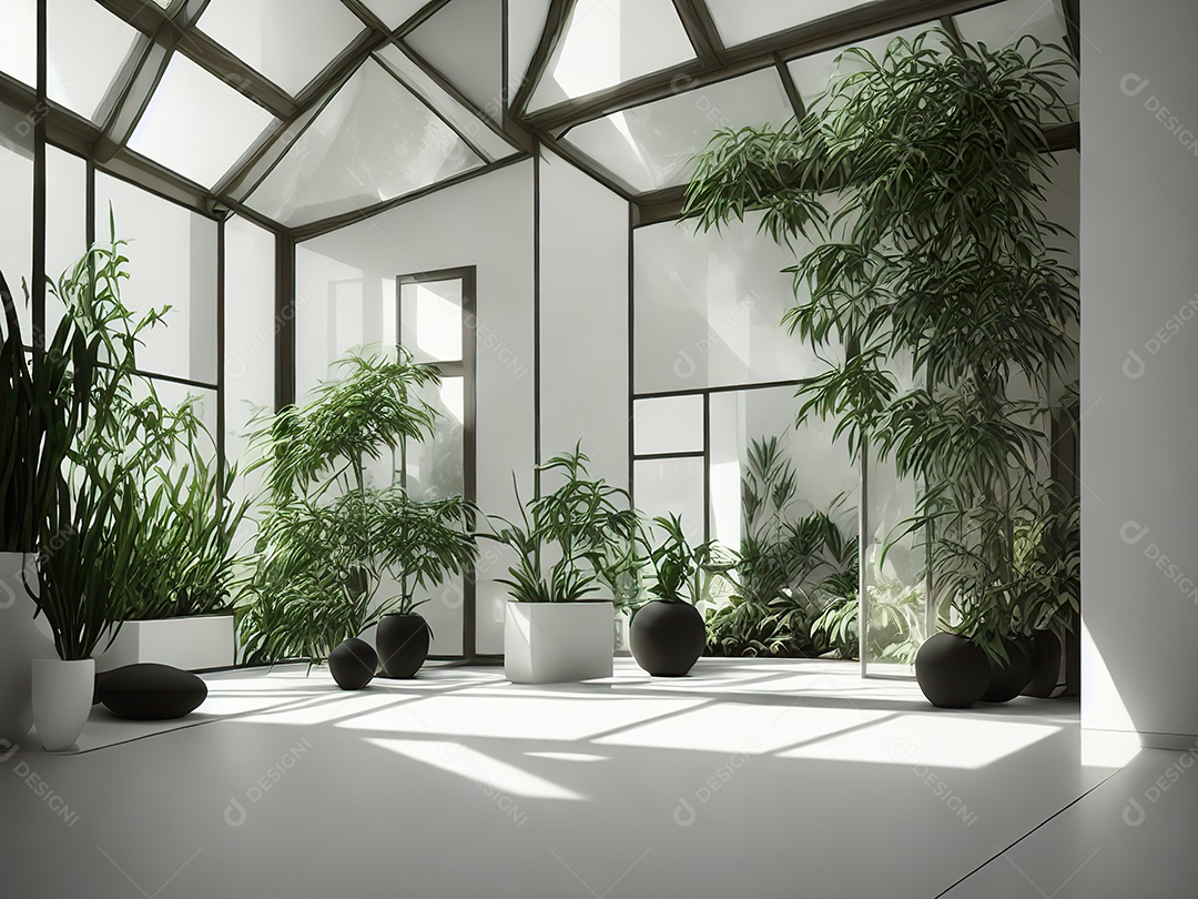 Sala zen para meditação com cristais e lotes