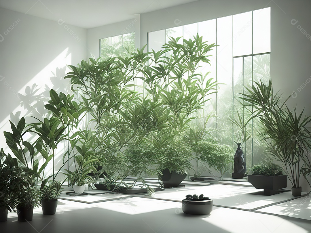 Sala zen para meditação com cristais e lotes