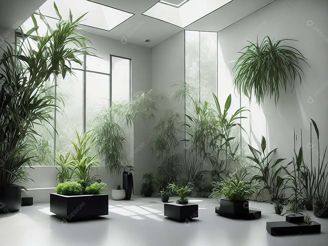 Sala zen para meditação com cristais e lotes