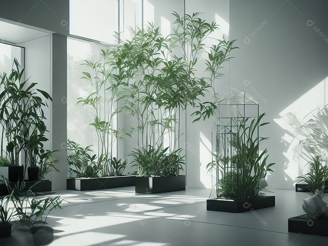 Sala zen para meditação com cristais e lotes