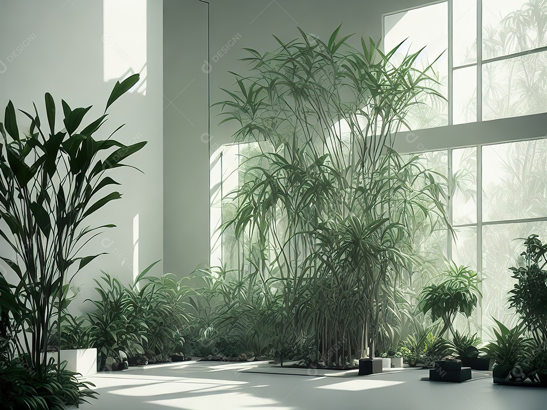 Sala zen para meditação com cristais e lotes