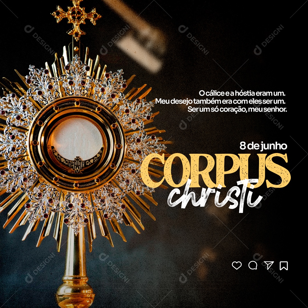 Social Media Corpus Christi O Cálice E A Hóstia PSD Editável