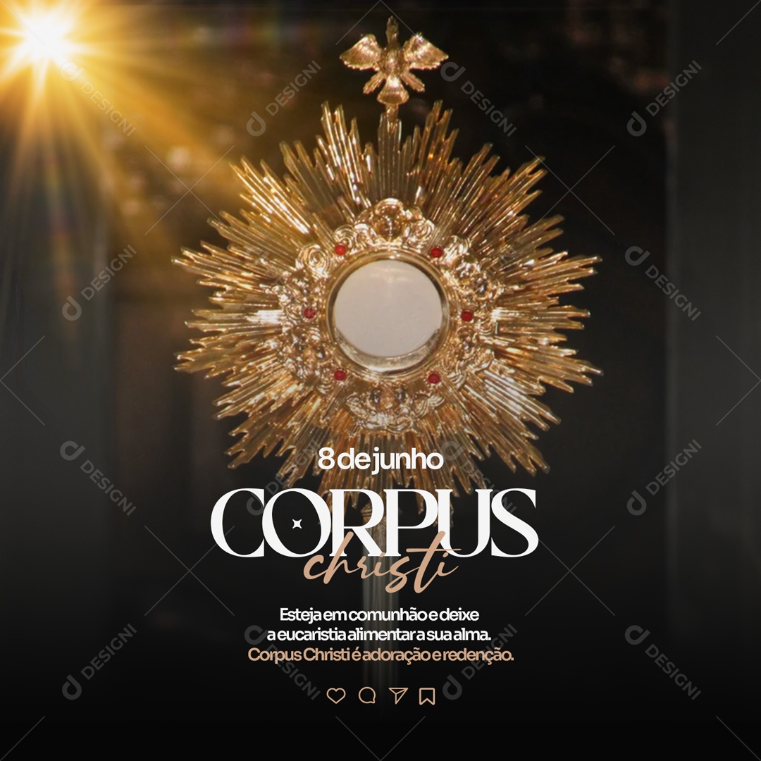 Social Media 08 De Junho Corpus Christi Adoração E Redenção PSD Editável