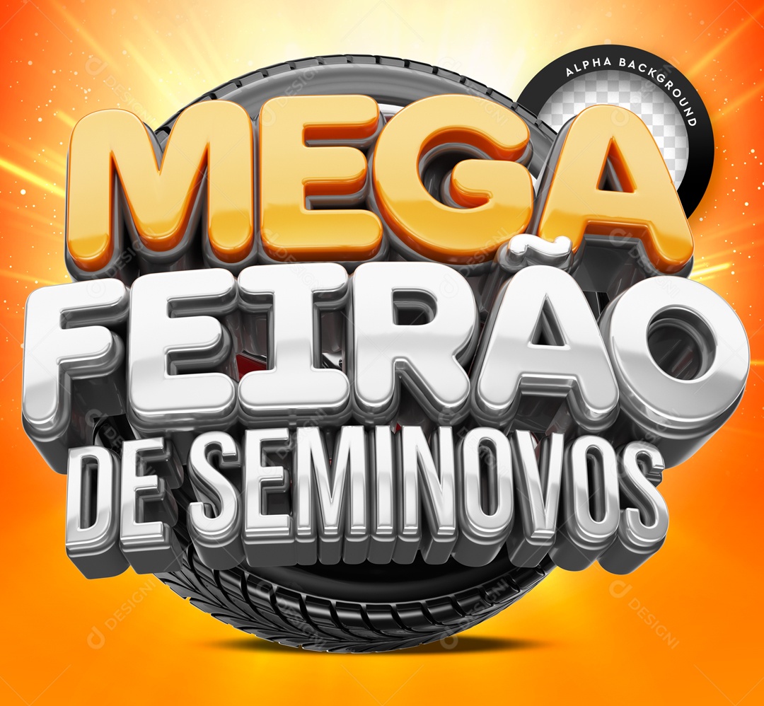 Mega Feirão De Semenovos Concessionária 3D Seal for PSD Composition