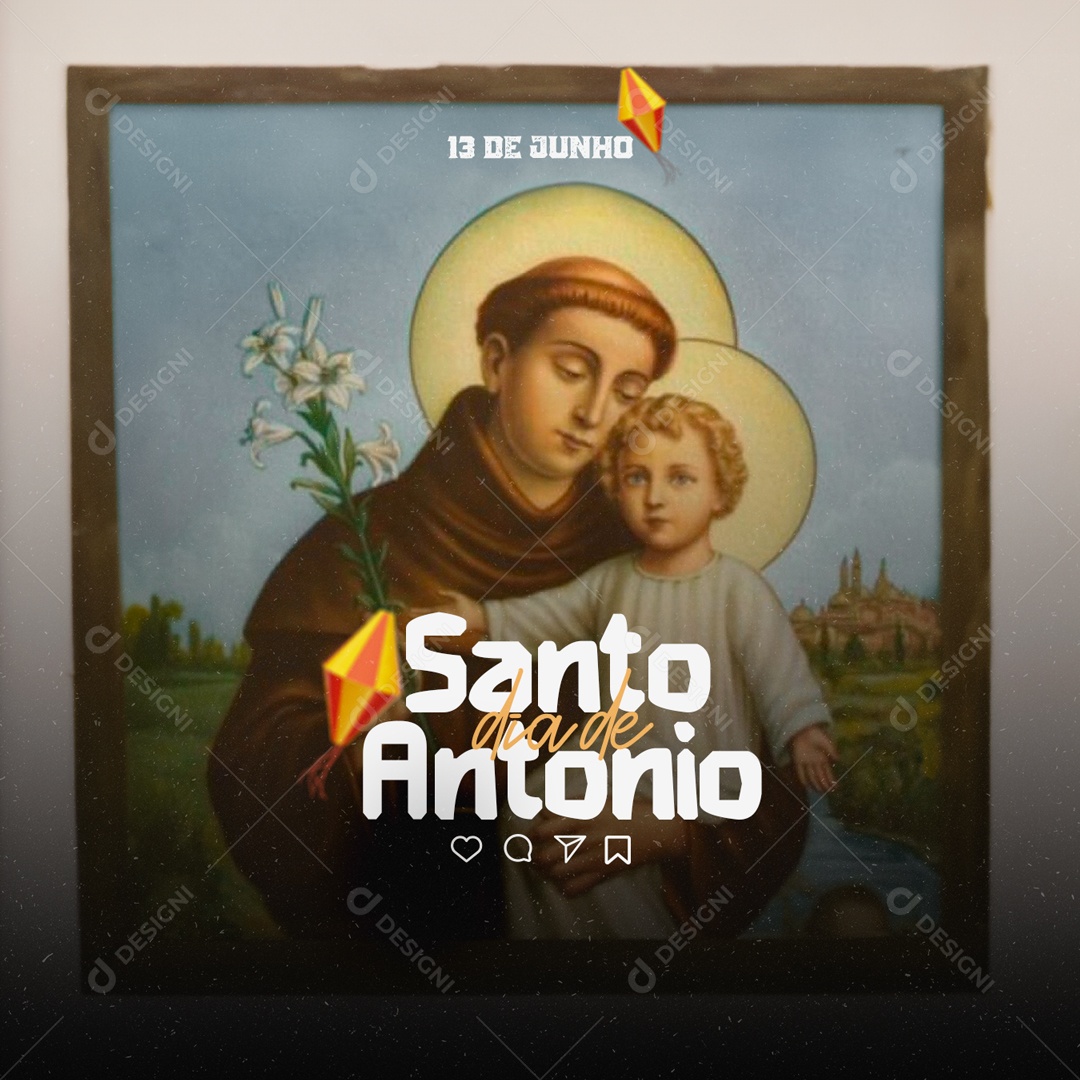 Dia De Santo Antônio 13 De Junho Social Media PSD Editável