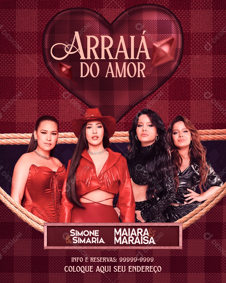 Flyer Story Arraiá do Amor Social Media PSD Editável