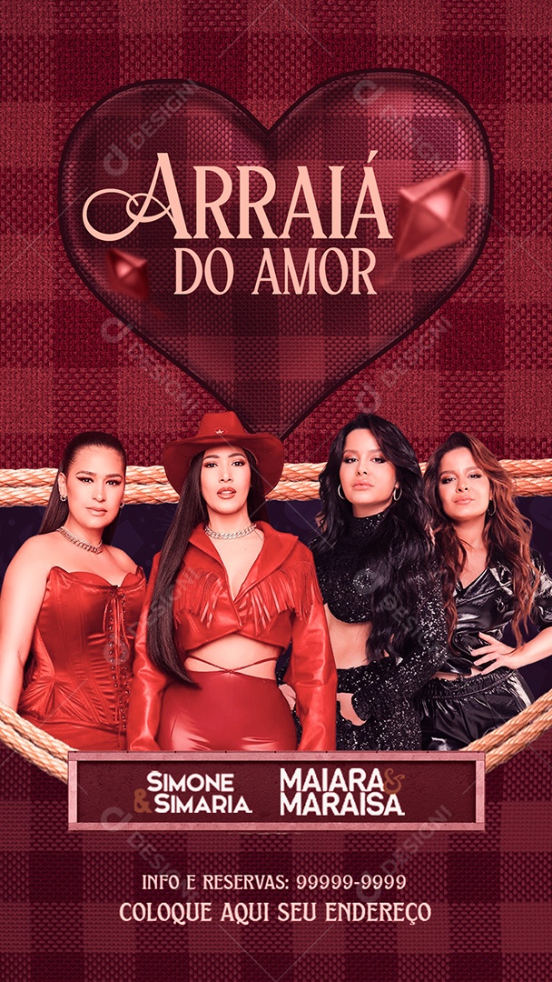 Flyer Story Arraiá do Amor Social Media PSD Editável