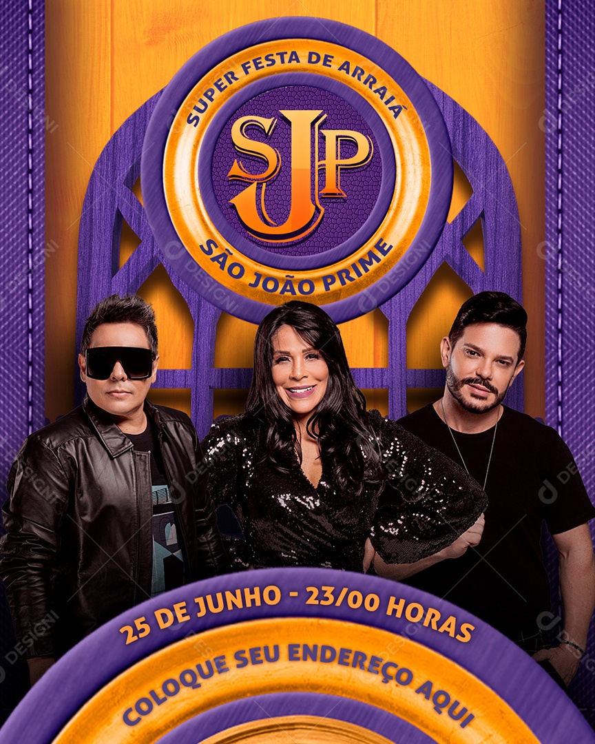 Flyer Super Festa de Arraiá São João Prime Social Media PSD Editável