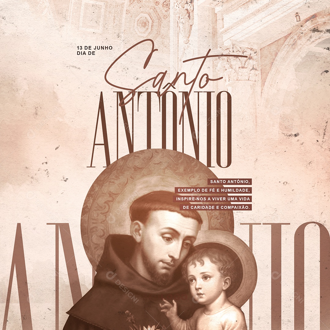 Santo Antônio Caridade e Compaixão Social Media PSD Editável