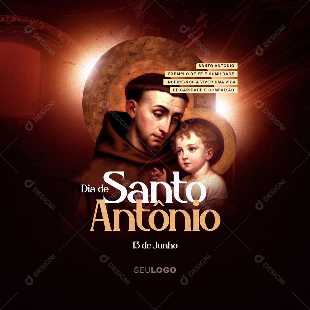 Social Media Dia De Santo Antônio Caridade E Compaixão PSD Editável