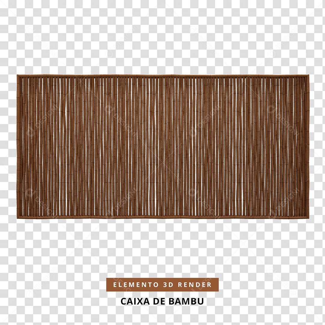 Caixa de Bambu Elemento 3D Para Composição PSD