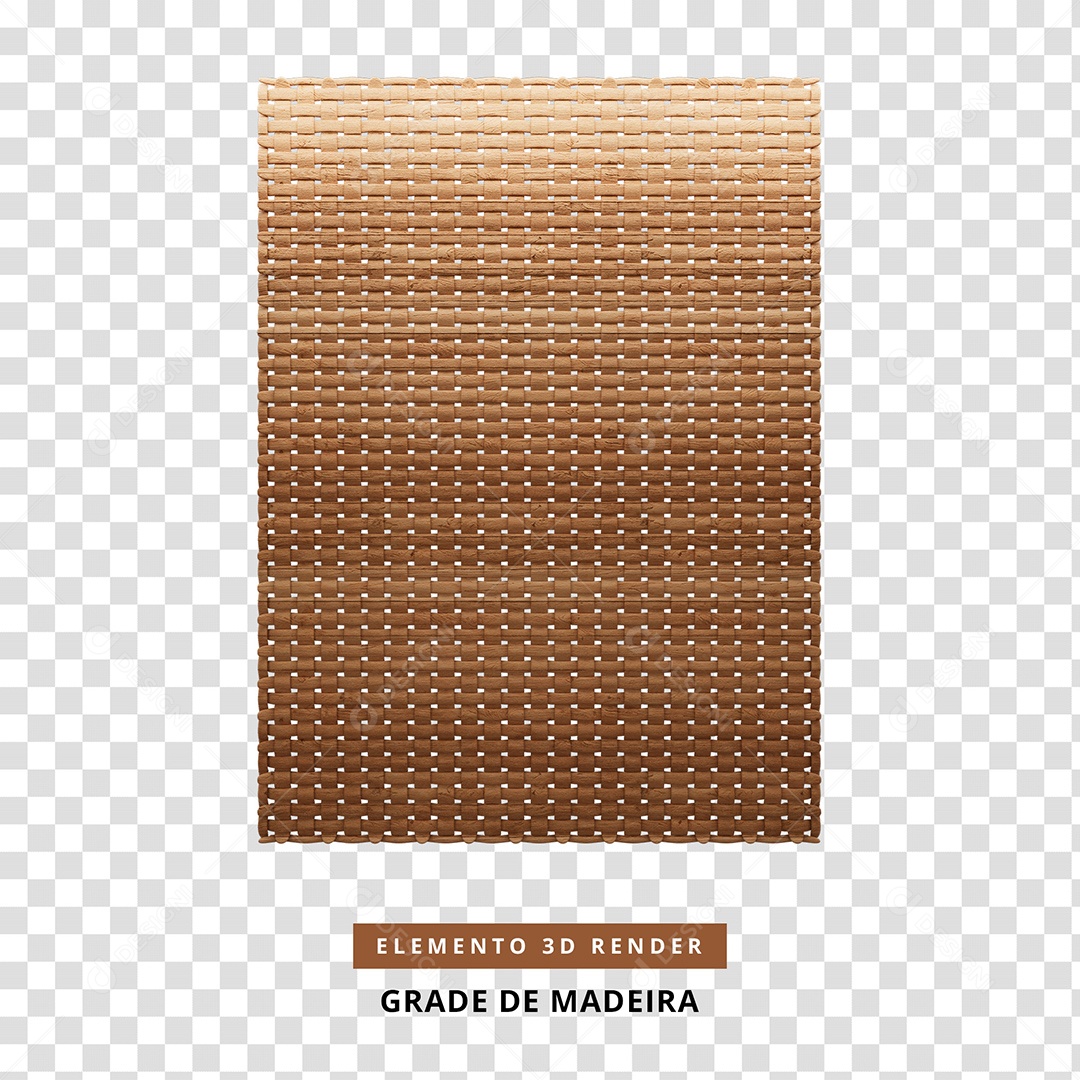 Grade de Madeira Elemento 3D Para Composição PSD