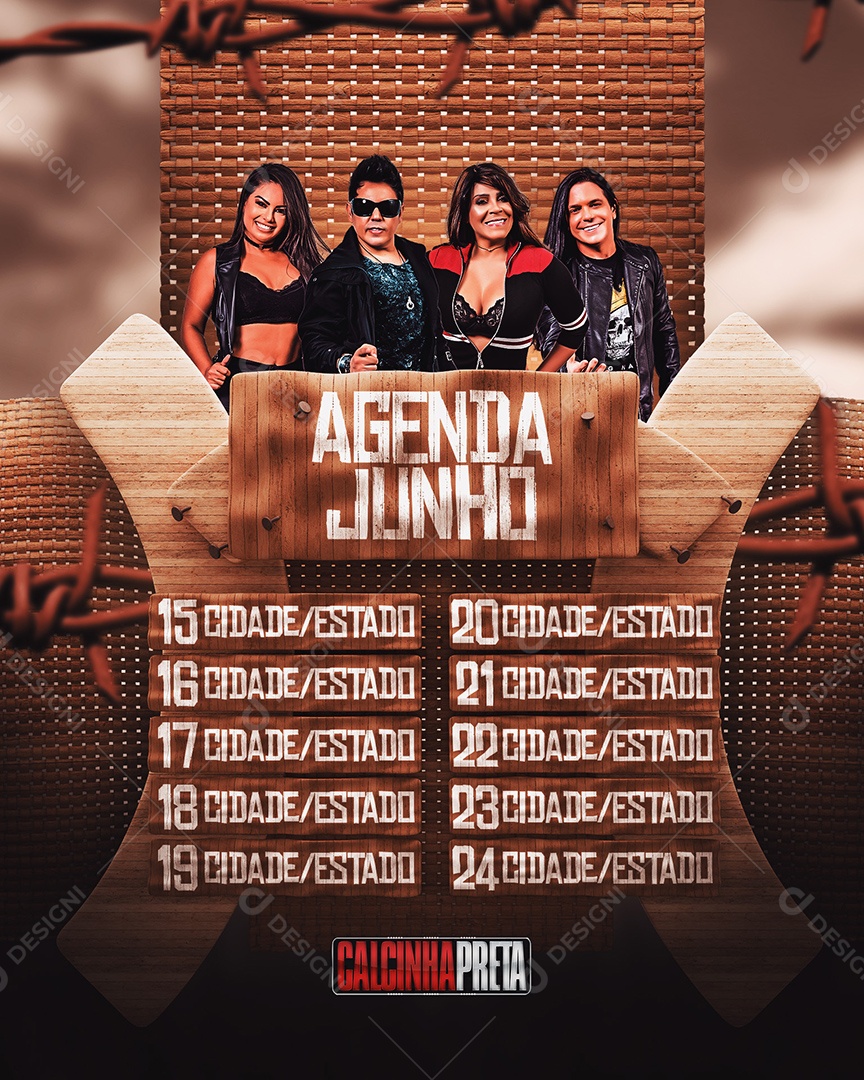 Flyer Agenda de Junho Social Media PSD Editável