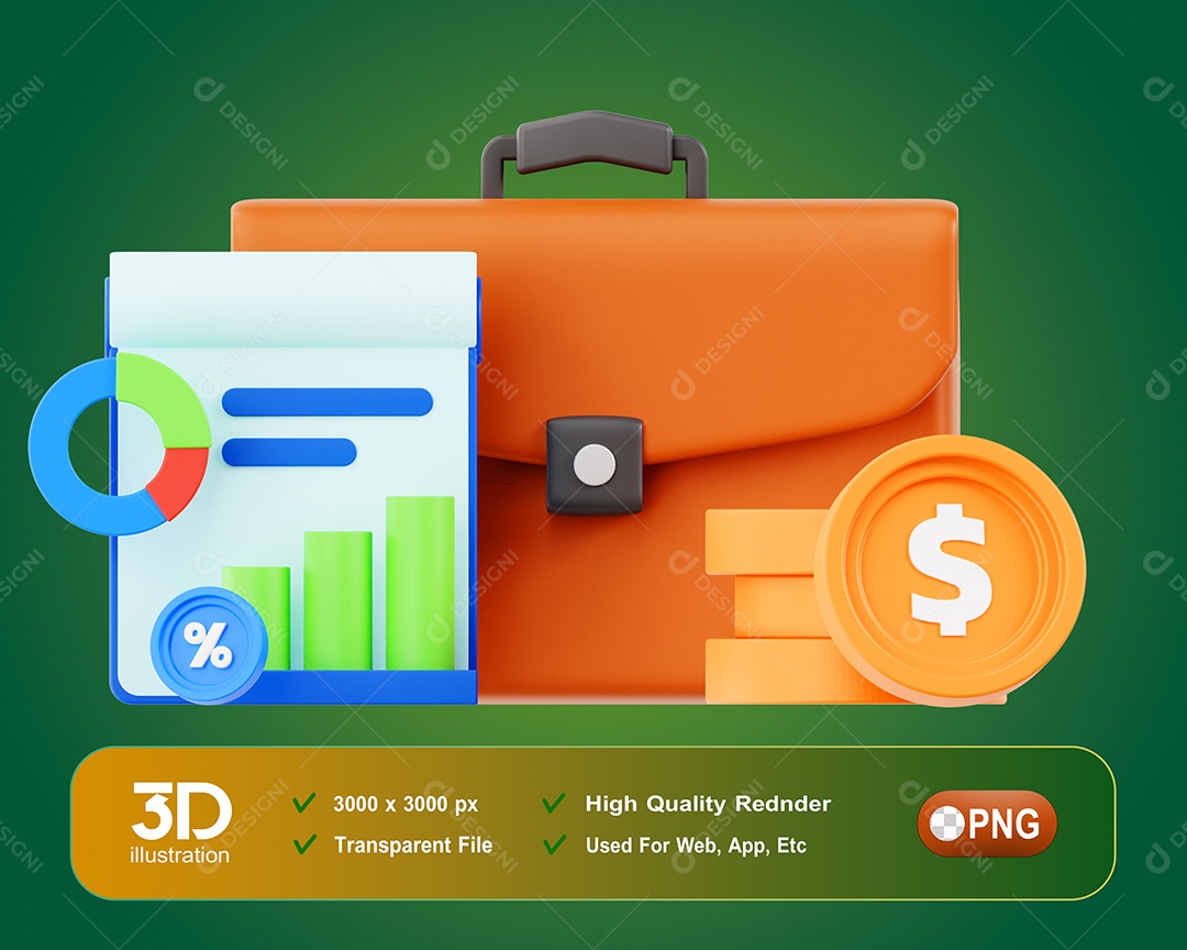 Gerenciamento Documentos Valores Elemento 3D Para Composição PSD