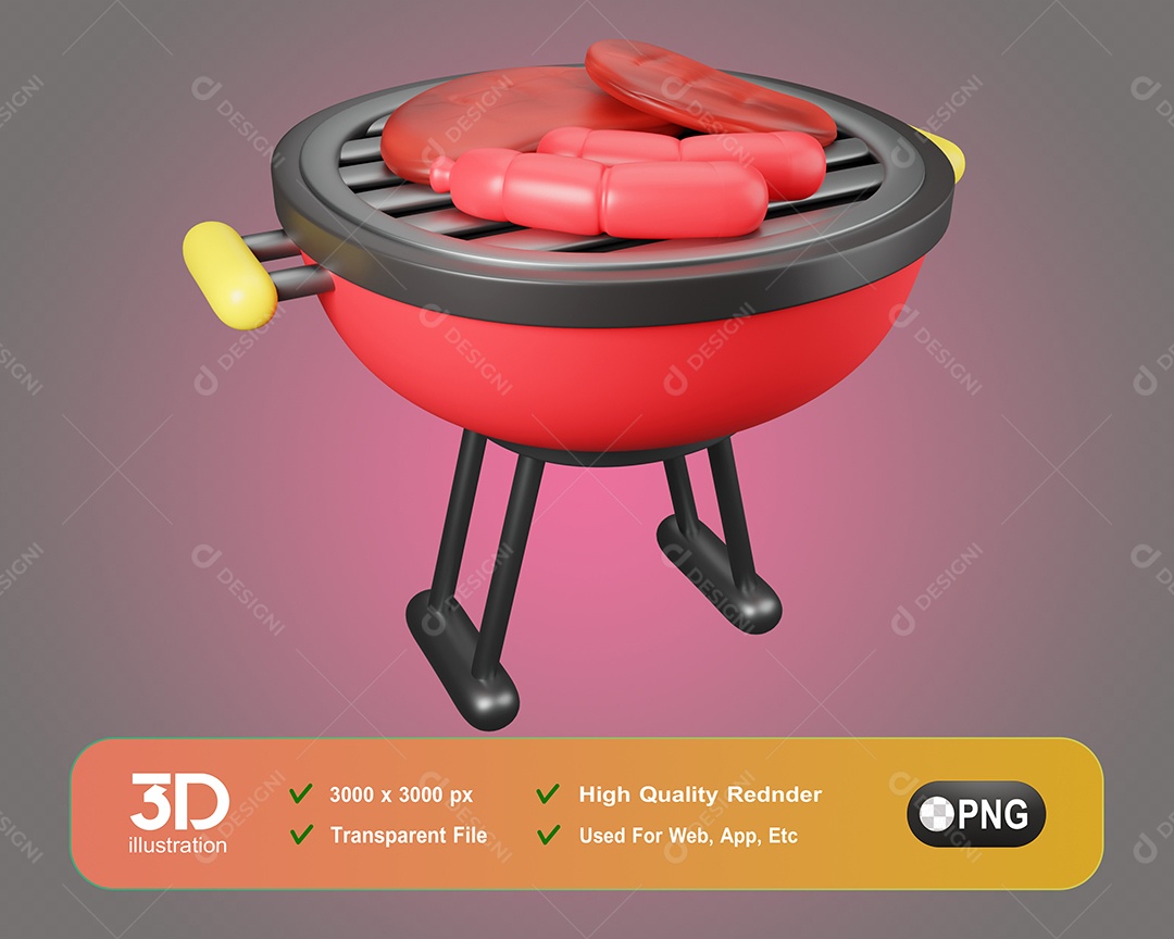 Churrasqueira Elemento3D Para Composição PSD