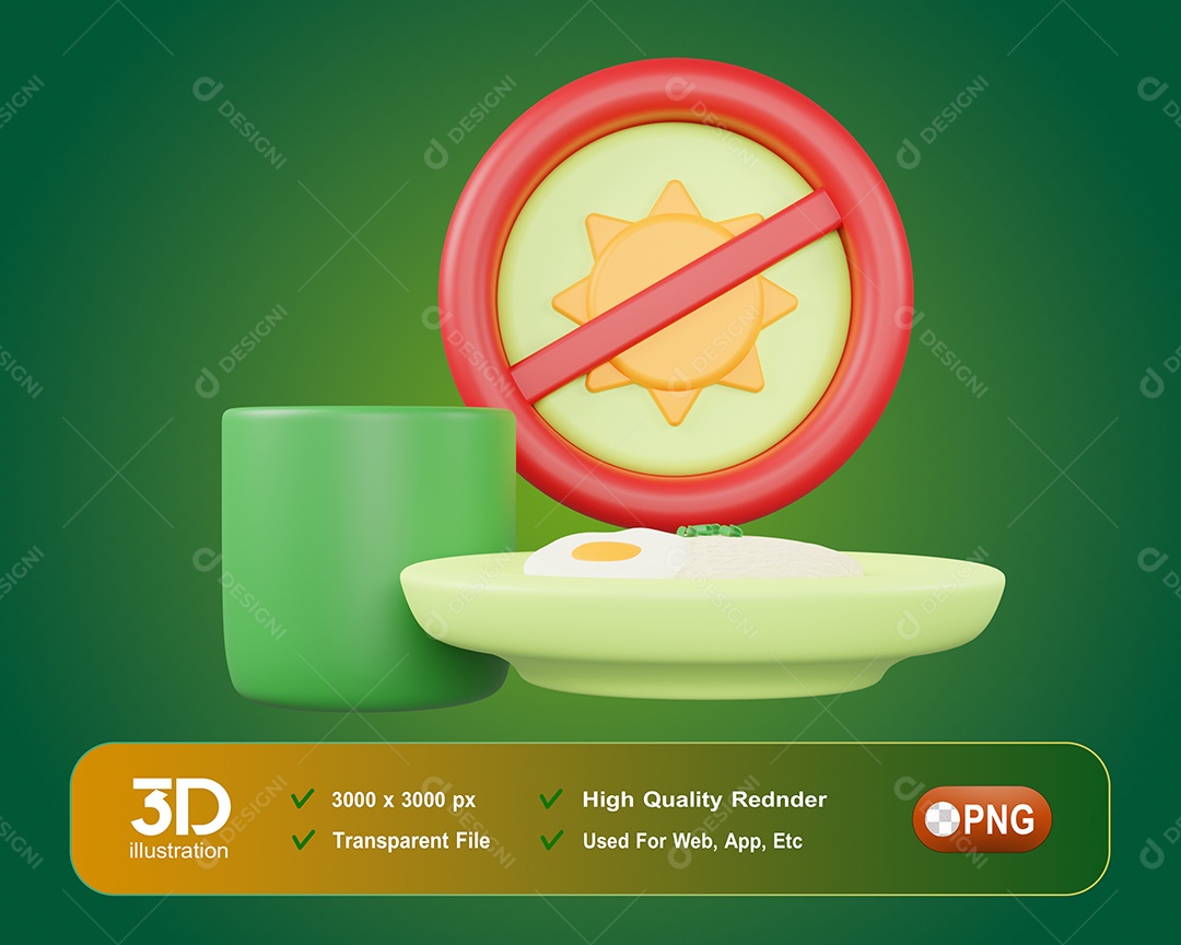 Comida Islâmica Elemento 3D Para Composição PSD