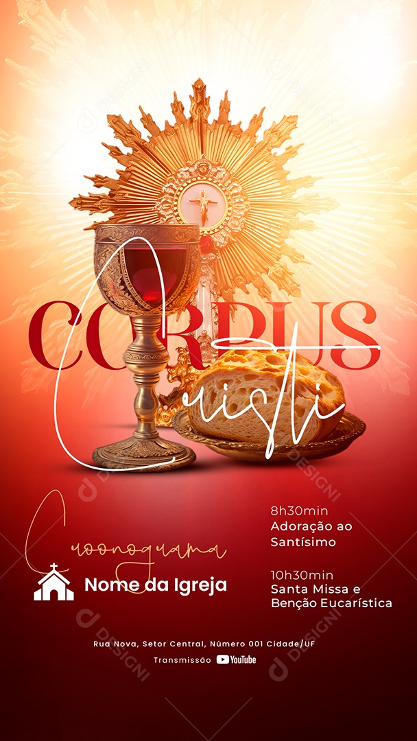 Story Cronograma Adoração Ao Santísimo Corpus Christi Social Media PSD Editável