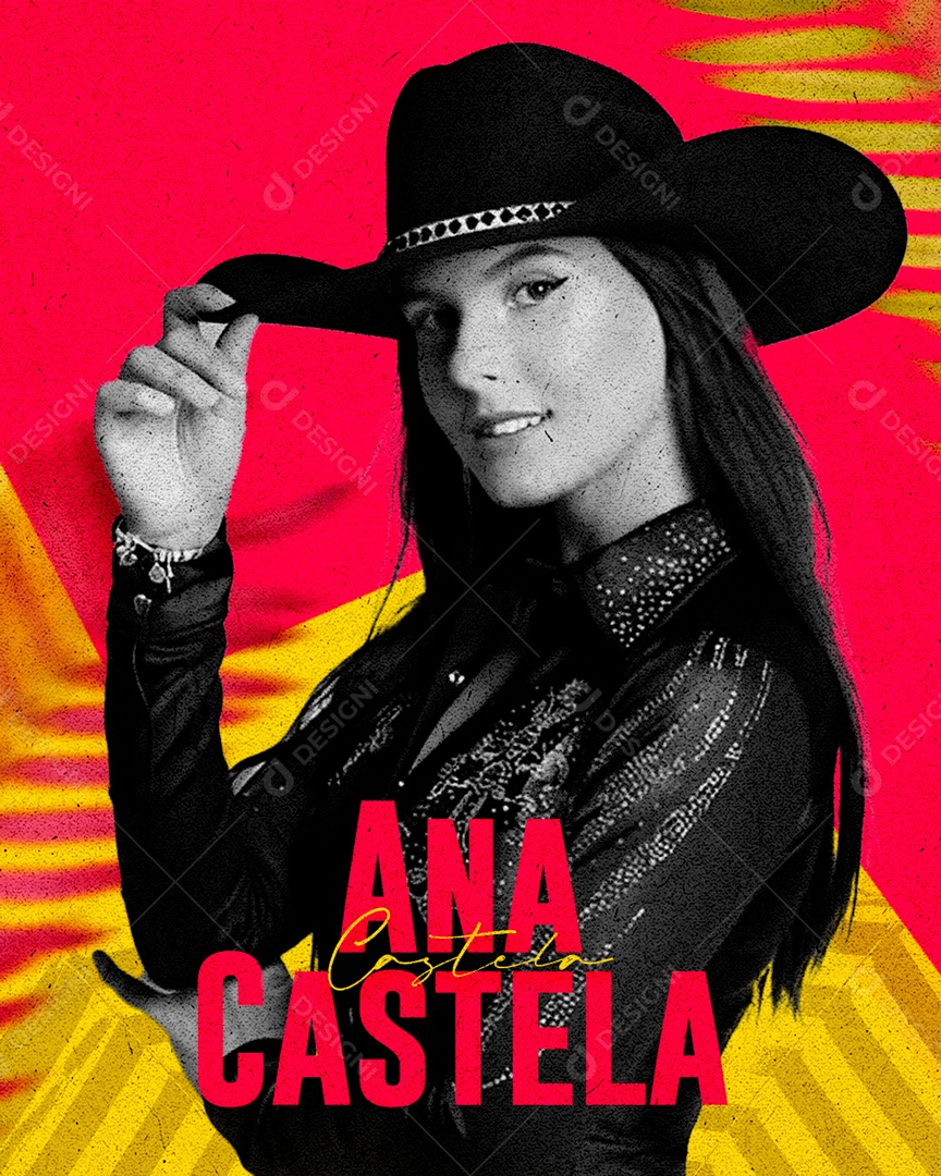 Flyer Cantora Ana Castela Social Media PSD Editável