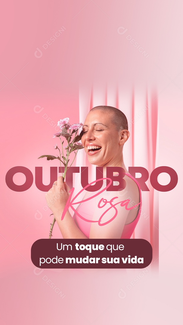 Outubro Rosa um Toque Que Pode Mudar Sua Vida Social Media PSD Editável