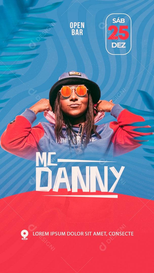 Flyer Story 25 de Dezembro Mc Danny Open Bar Social Media PSD Editável