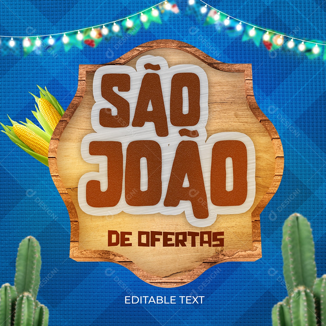 Selo 3D São João De Ofertas Para Composição PSD