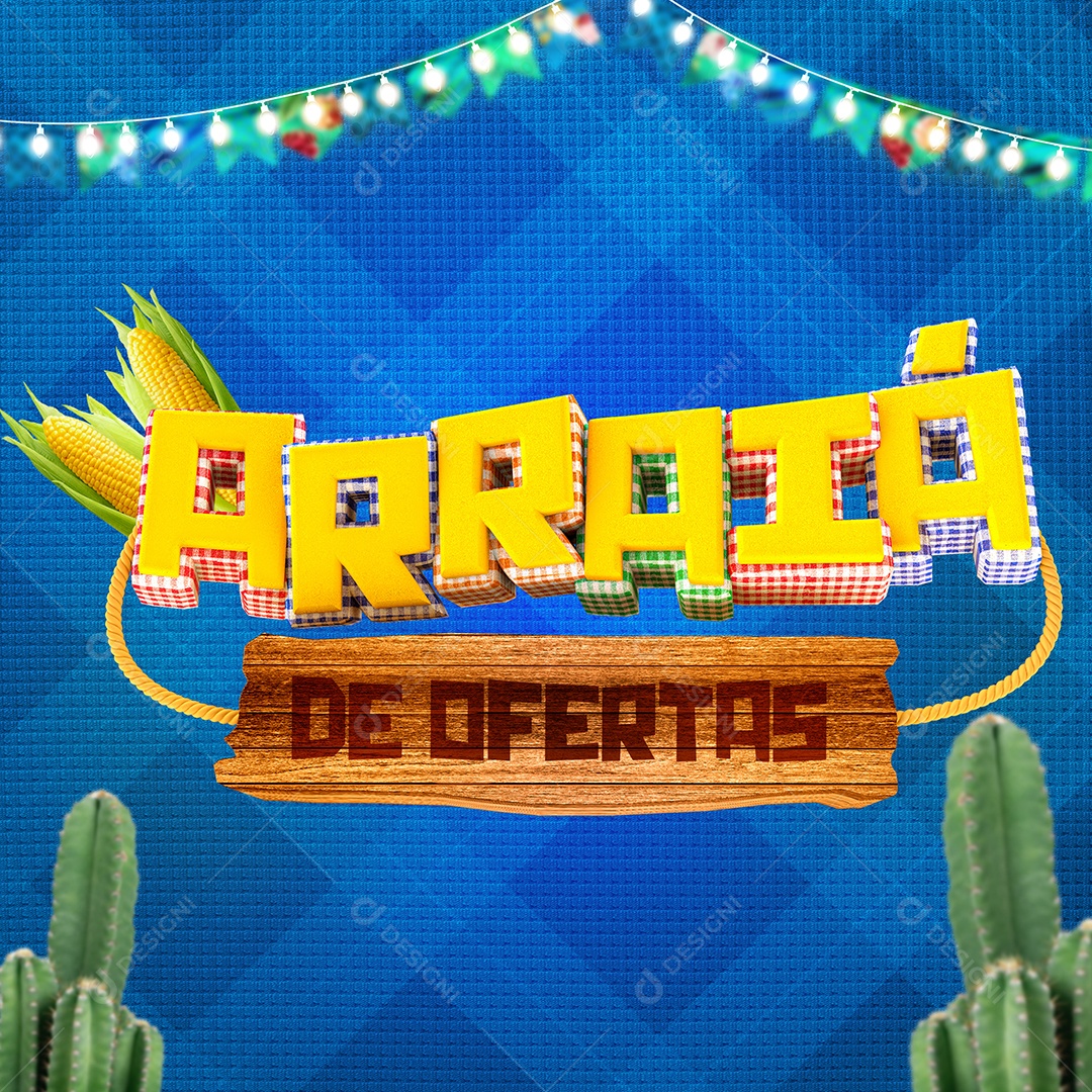 Arraiá De Ofertas Selo 3D Para Composição PSD