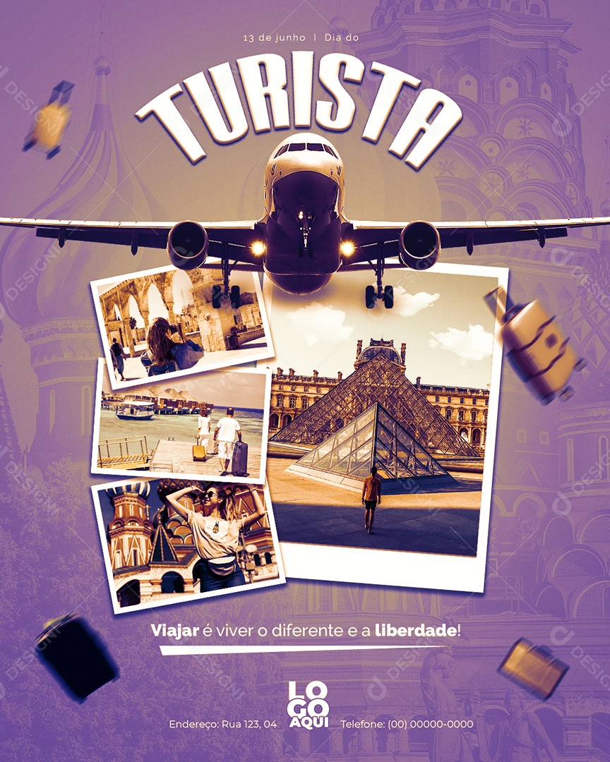 Dia do Turista Viajar é Viver o Diferente Social Media Editável