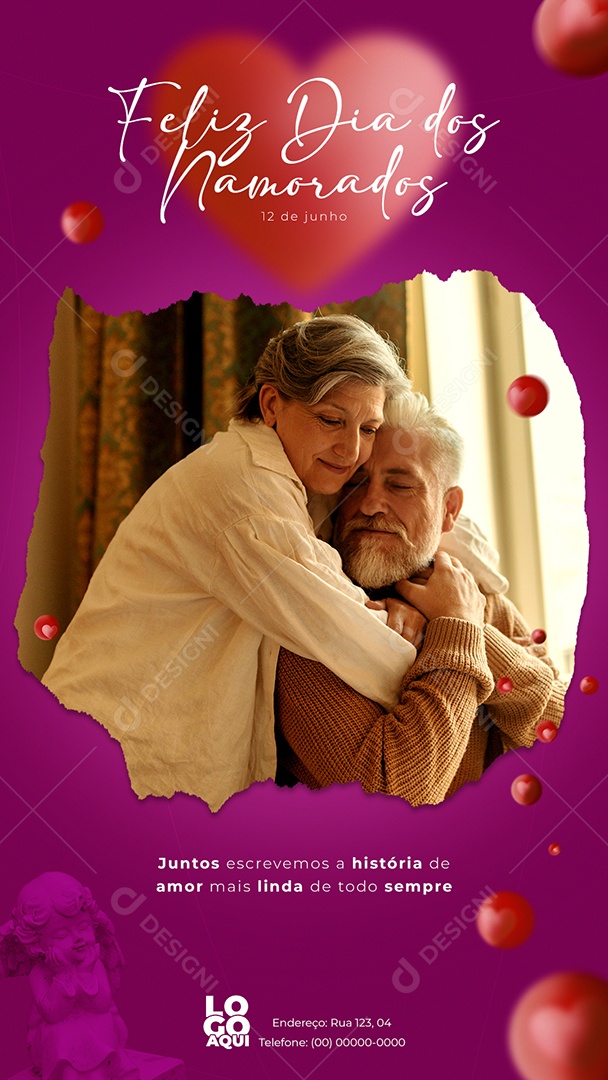 Namorados Juntos Escrevemos a Historia de Amor mais Linda PSD Editável