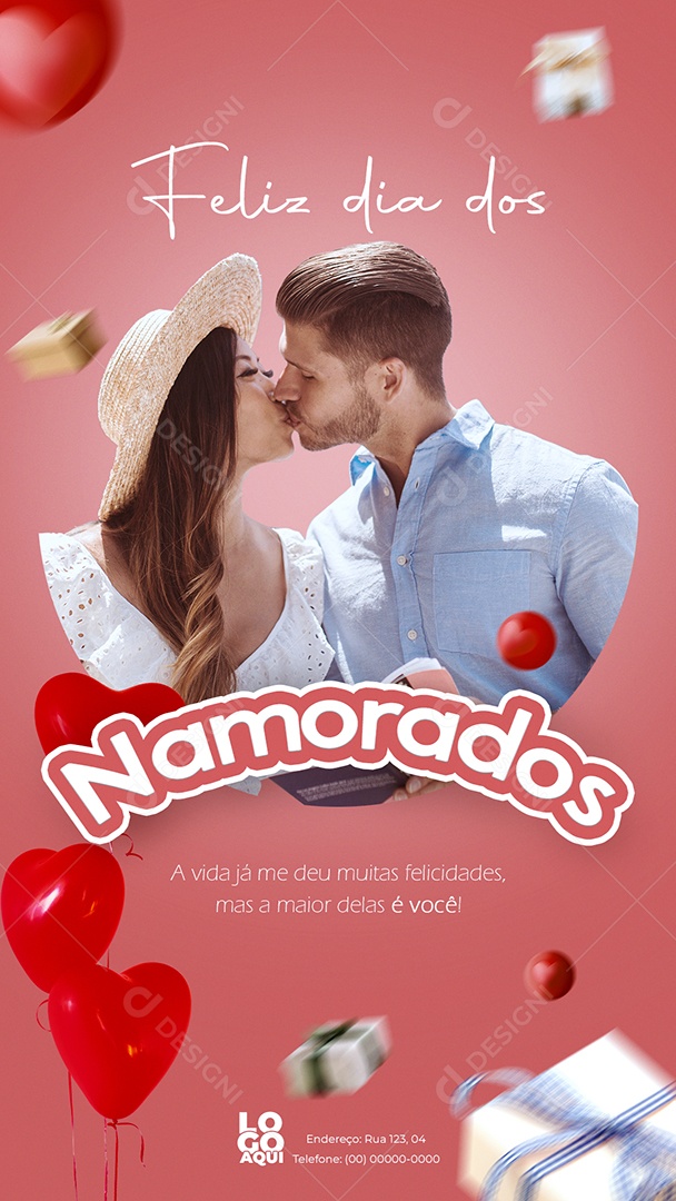 Dia dos Namorados a Vida Já Deu Muitas Felicidades Mas a Maior Delas é Você PSD Editável