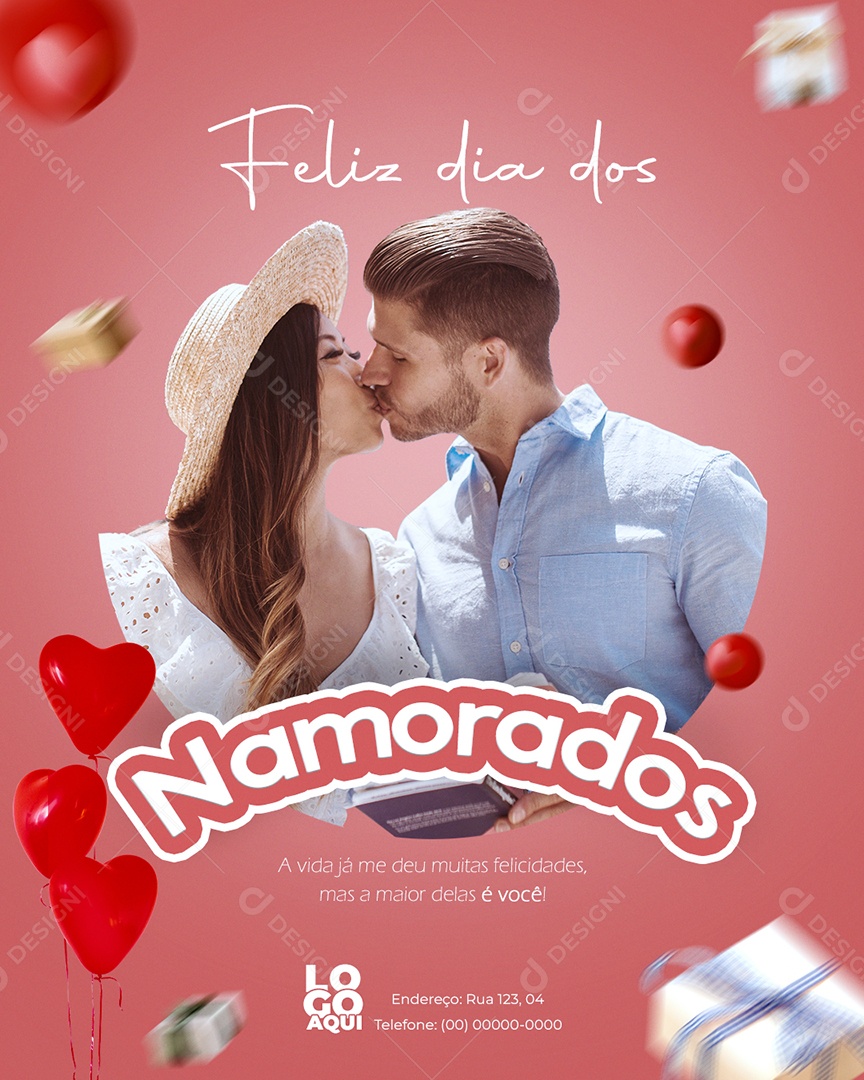 Dia dos Namorados a Vida Já Deu Muitas Felicidades Mas a Maior Delas é Você PSD Editável