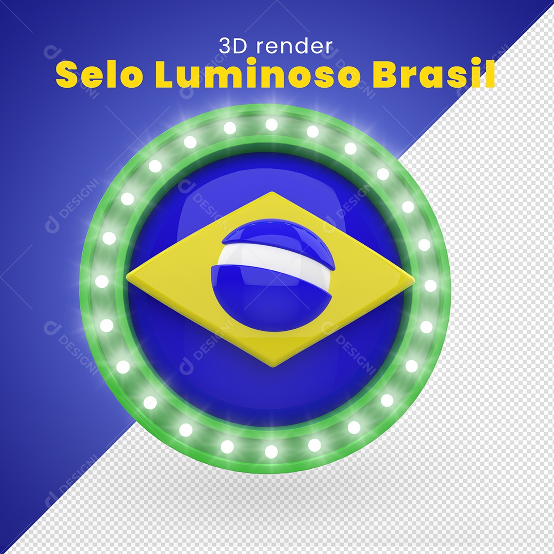 Selo Luminoso Brasil Para Composição PSD