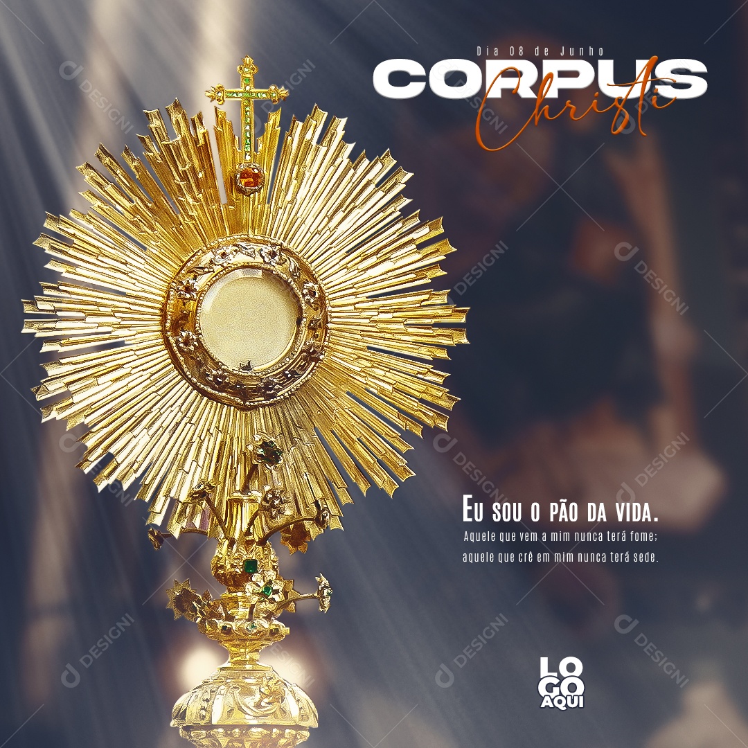 Corpus Christi Eu Sou o Pão da Vida PSD Editável