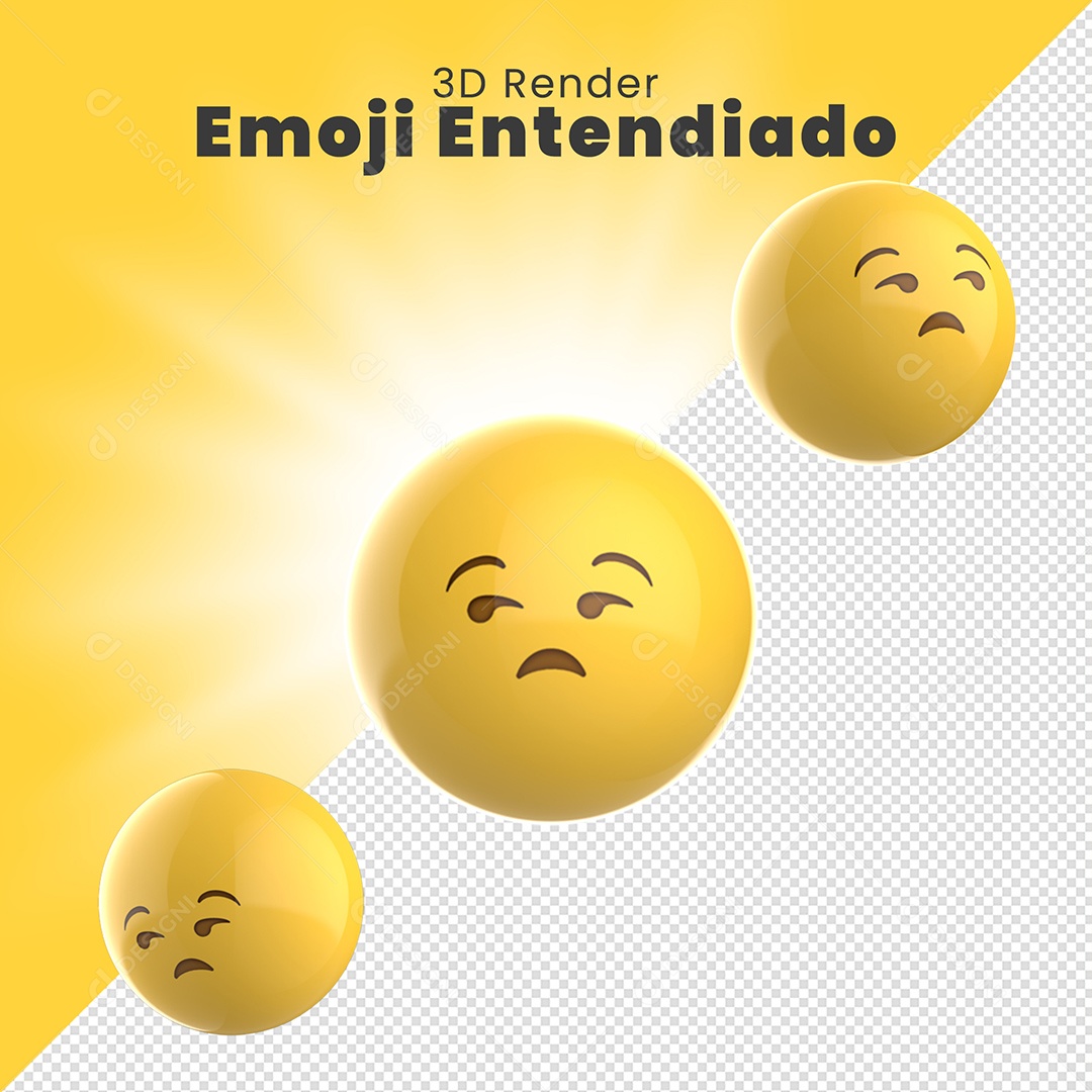 Elemento 3D Emoji Entediado Para Composição PSD