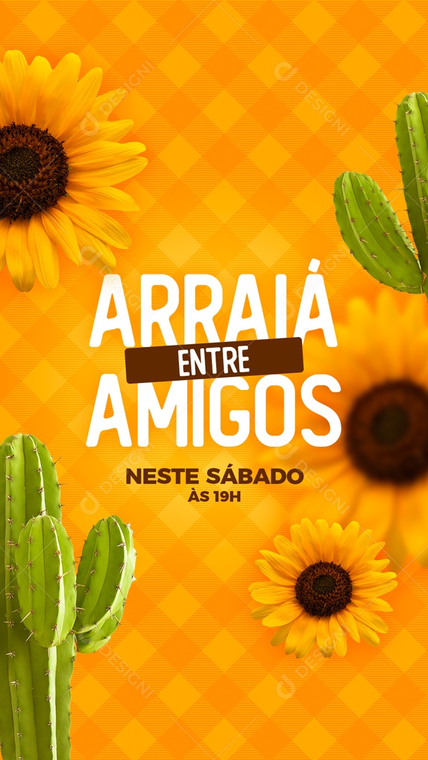 Social Media Story Arraia Entre Amigos PSD Editável