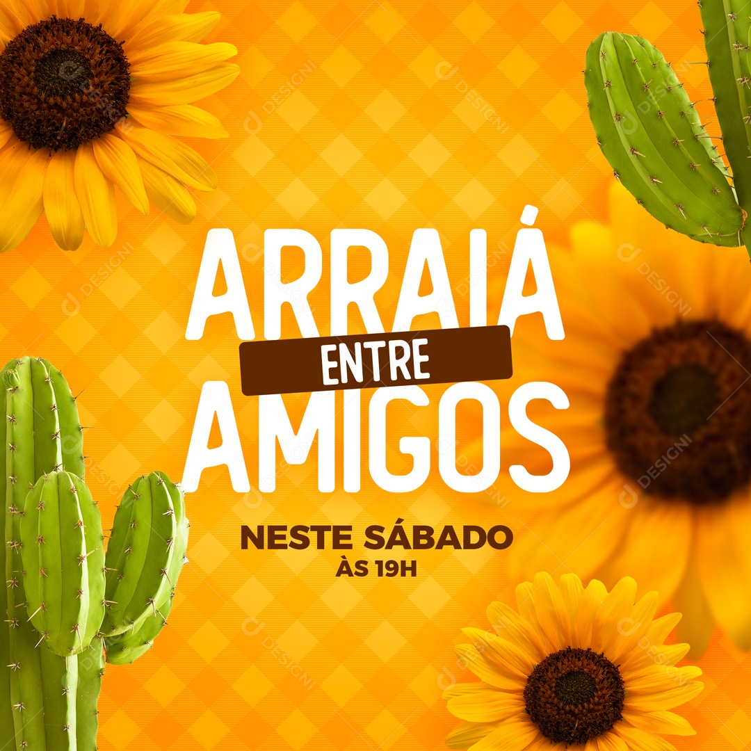 Social Media Feed Arraia Entre Amigos PSD Editável