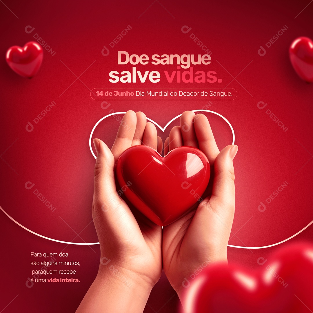 Social Media Dia Mundial Do Doador De Sangue Salve Vidas PSD Editável